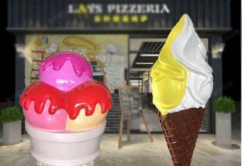 冰激凌雕塑 景觀美陳小品 噴漆雕塑