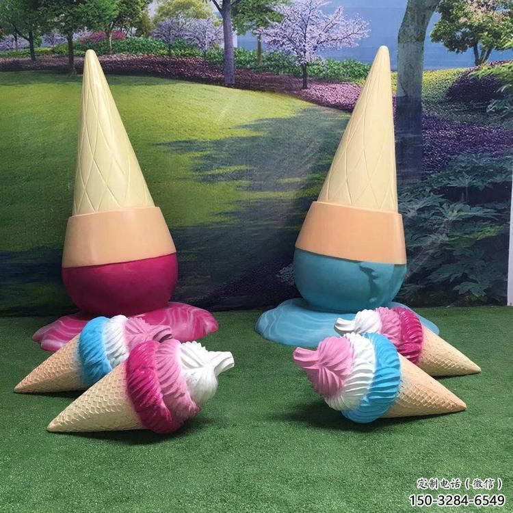 房地產(chǎn)冰激凌雕塑 現(xiàn)代景觀(guān)擺件 幾何雕塑