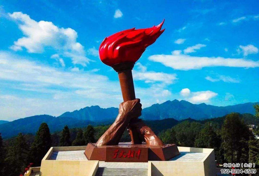 部隊火炬雕塑 景觀美陳小品 噴漆雕塑