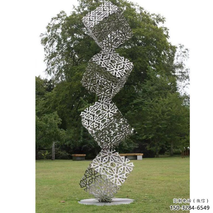 彩繪魔方雕塑 懸空餐飲店擺件 街頭雕塑