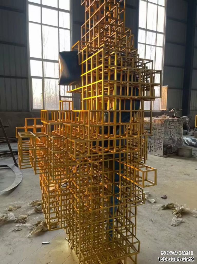 鏤空魔方雕塑 噴水園林小品 住宅小區(qū)雕塑