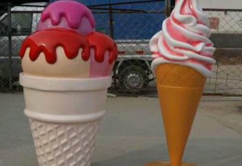 商業街冰激凌雕塑 烤漆擺件 彩繪雕塑