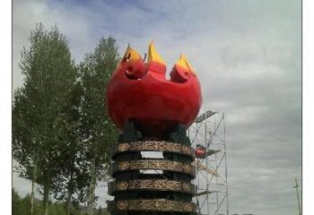 房地產(chǎn)火炬雕塑 現(xiàn)代景觀擺件 幾何雕塑