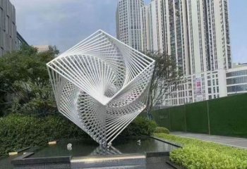 烤漆魔方雕塑 鋼管景觀小品 室內(nèi)雕塑