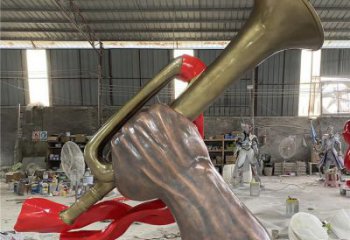 城市軍號雕塑 風(fēng)景區(qū)彩繪雕塑 抽象擺件