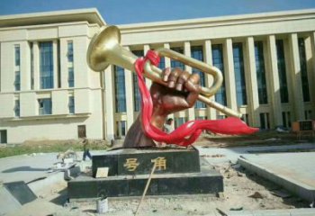 大型軍號(hào)雕塑 門口創(chuàng)意雕塑 售樓處小品