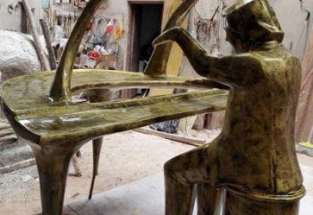 仿真鋼琴雕塑 電鍍現(xiàn)代擺件 部隊雕塑