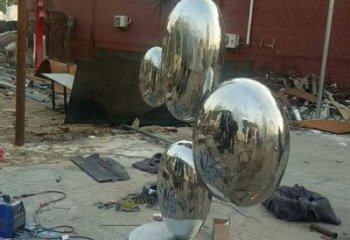 噴漆雞蛋雕塑 中式村口小品 草地雕塑