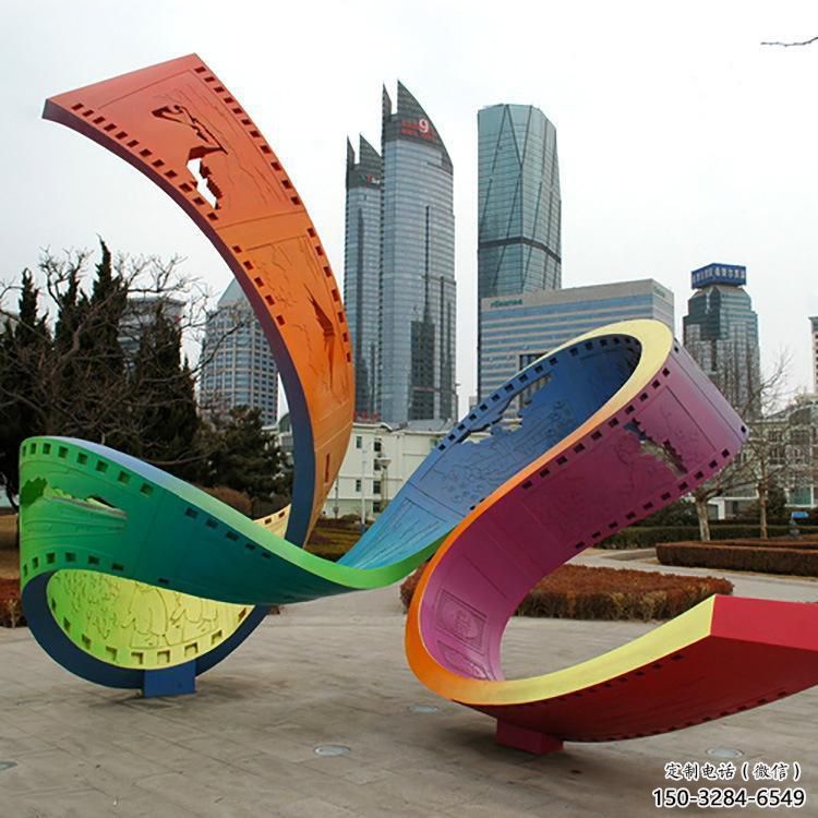 農(nóng)村飄帶雕塑 抽象藝術(shù)擺件 烤漆雕塑