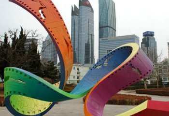 農村飄帶雕塑 抽象藝術擺件 烤漆雕塑