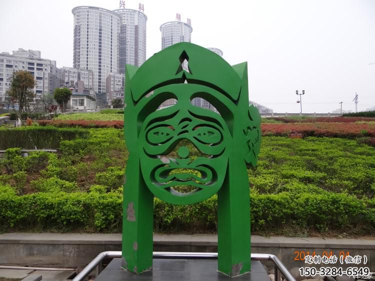 房地產臉譜雕塑 現代景觀擺件 幾何雕塑