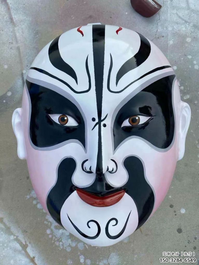 仿真臉譜雕塑 電鍍現代擺件 部隊雕塑