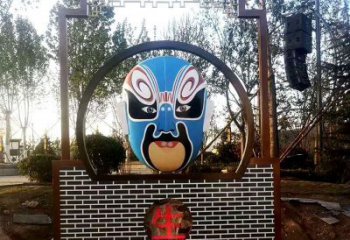 別墅區(qū)臉譜雕塑 大型別墅區(qū)擺件 剪影雕塑