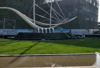 彩繪船艇雕塑 懸空餐飲店擺件 街頭雕塑