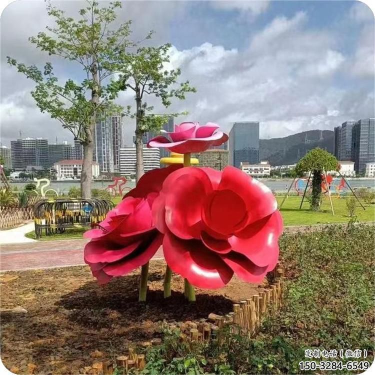 水景玫瑰雕塑 彩繪剪紙花朵雕塑 現(xiàn)代雕塑