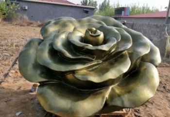 別墅區玫瑰雕塑 大型別墅區擺件 剪影雕塑