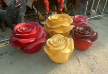 景觀玫瑰雕塑 仿真景觀花朵雕塑 景觀雕塑