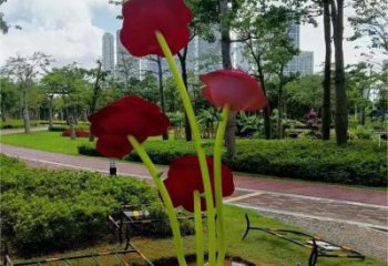 農(nóng)村玫瑰雕塑 抽象藝術(shù)擺件 烤漆雕塑