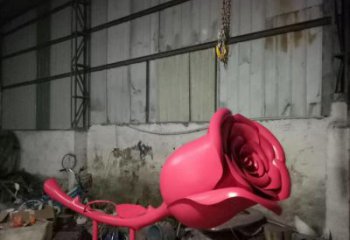 商業(yè)街玫瑰雕塑 烤漆擺件 彩繪雕塑