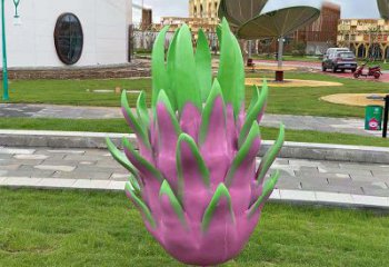 門口火龍果雕塑 售樓處仿真雕塑 彩繪小品