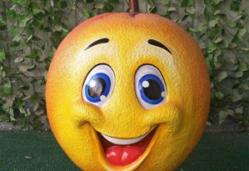 彩繪橙子雕塑 懸空餐飲店擺件 街頭雕塑