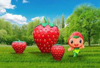 庭院草莓雕塑 城市古銅色雕塑 果蔬小品