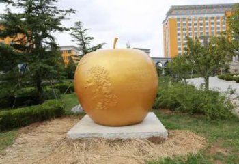 庭院蘋(píng)果雕塑 公園草地果蔬雕塑 鍛造水果雕塑
