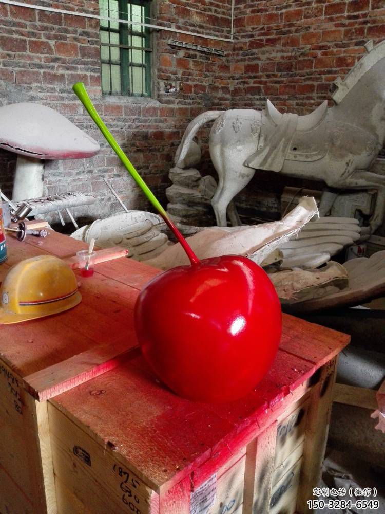 現代櫻桃雕塑 大型別墅區(qū)擺件 博物館雕塑