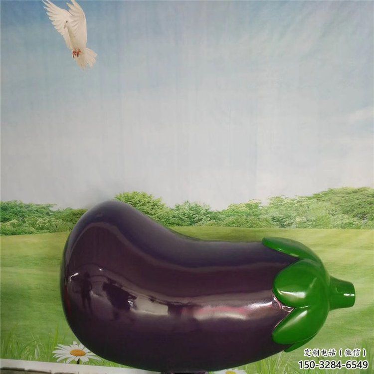 抽象茄子雕塑 店門口彩繪雕塑 步行街?jǐn)[件