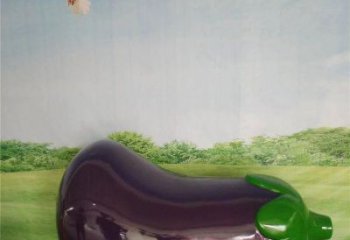 抽象茄子雕塑 店門口彩繪雕塑 步行街?jǐn)[件