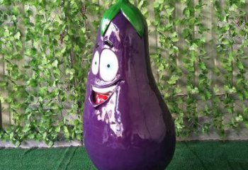 仿真茄子雕塑 庭院彩繪雕塑 田間小品