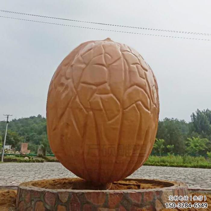 古銅色核桃雕塑 大型城市雕塑 商業(yè)街擺件