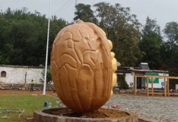 大型核桃雕塑 商業街廣場雕塑 古銅色擺件