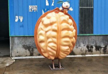 門口核桃雕塑 售樓處仿真雕塑 彩繪小品