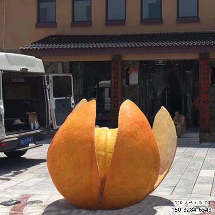 檸檬雕塑，水果仿真擺件，公園廣場雕塑 (1)