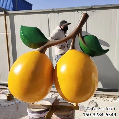 抽象枇杷雕塑 店門口彩繪雕塑 步行街?jǐn)[件