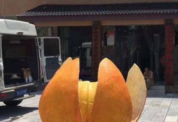 檸檬雕塑，水果仿真擺件，公園廣場雕塑 (1)