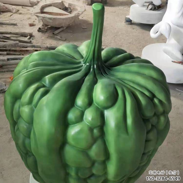 農(nóng)村苦瓜雕塑 抽象藝術(shù)蔬菜雕塑 烤漆瓜果雕塑