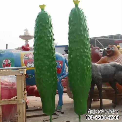 田間苦瓜雕塑 彩繪仿真雕塑 園林擺件