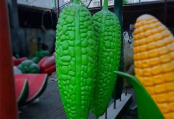 酒店苦瓜雕塑 庭院仿真雕塑 彩繪小品