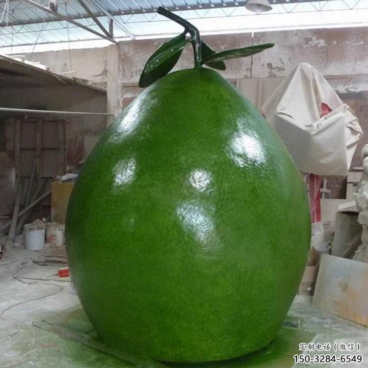 景觀場柚子雕塑 仿真果蔬雕塑 彩繪水果雕塑