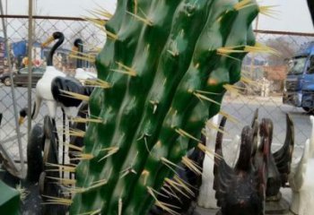 草地仙人掌雕塑 現(xiàn)代校園花卉雕塑 大型植物雕塑