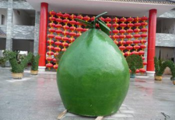 大門(mén)口柚子雕塑 發(fā)光公園果蔬雕塑 仿真水果雕塑