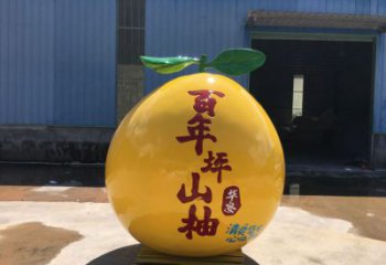 戶外柚子雕塑 噴漆果蔬雕塑 燈光水果雕塑