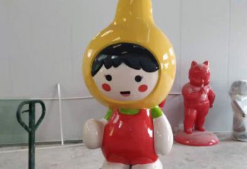 農村柚子雕塑 抽象藝術水果雕塑 烤漆果蔬雕塑