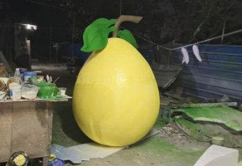 柚子雕塑 景觀美陳果蔬雕塑 噴漆水果雕塑
