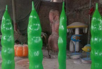 商業(yè)街豆角雕塑 烤漆果蔬雕塑 彩繪蔬菜雕塑