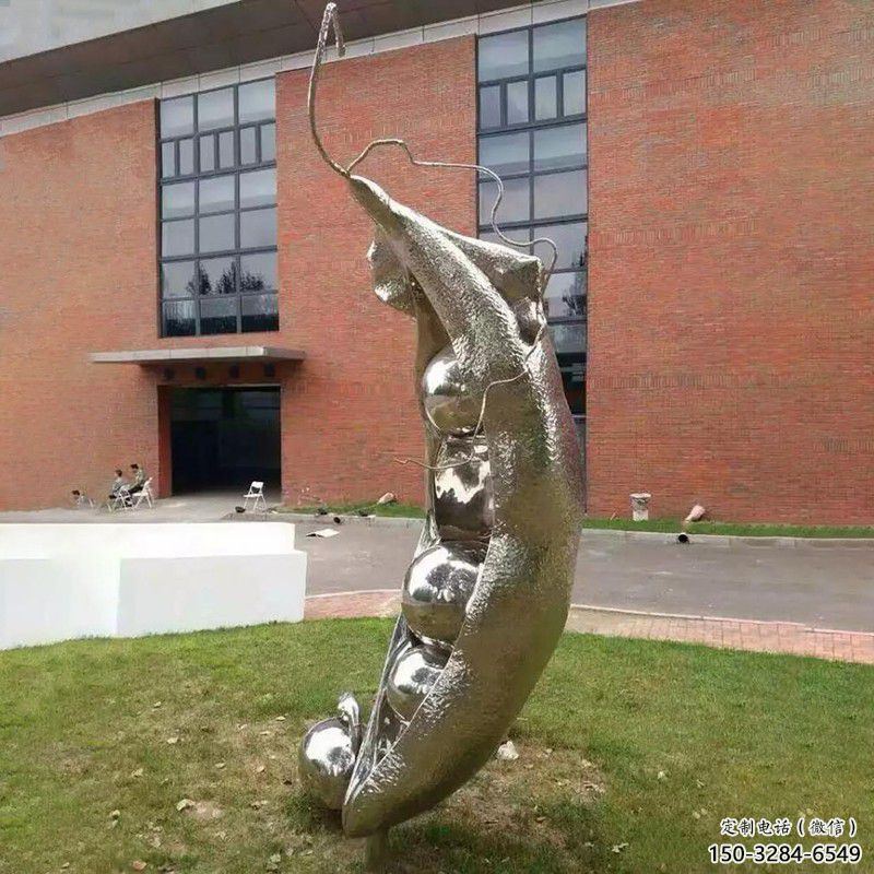 不銹鋼豆角雕塑 商業(yè)街仿真雕塑 果蔬擺件