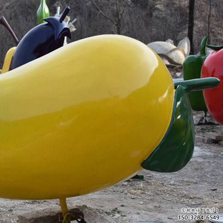 房地產芒果雕塑 現代景觀水果雕塑 幾何果蔬雕塑