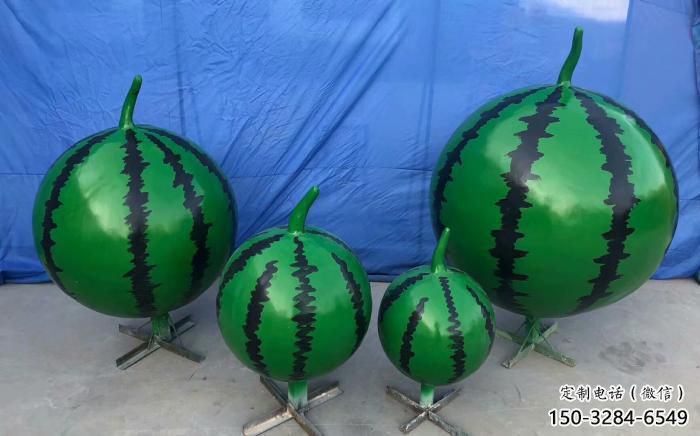 庭院西瓜雕塑 公園草地果蔬雕塑 鍛造水果雕塑